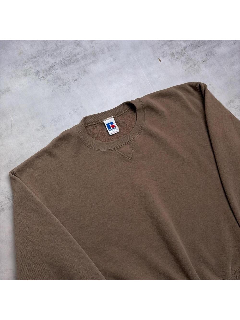 Vintage Light Brown Russell Athletic Boxy Crewneck Sweater - Picture 4 of 7